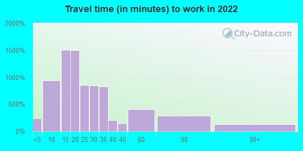 Travel time to work (commute) in zip code 45449