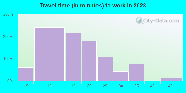Travel time to work (commute) in zip code 68178
