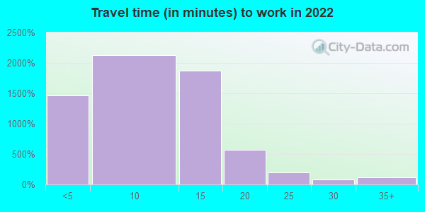 Travel time to work (commute) in zip code 80913