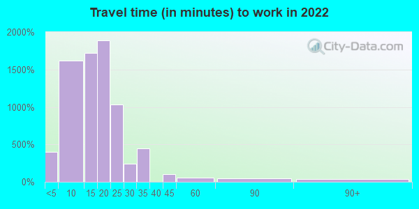 Travel time to work (commute) in zip code 86301