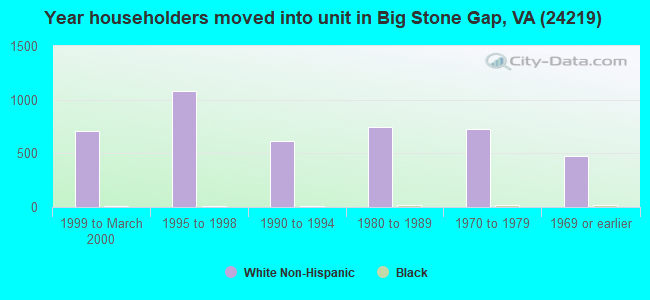 Year householders moved into unit in Big Stone Gap, VA (24219) 