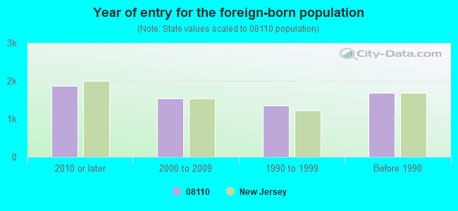 Year of entry for the foreign-born population