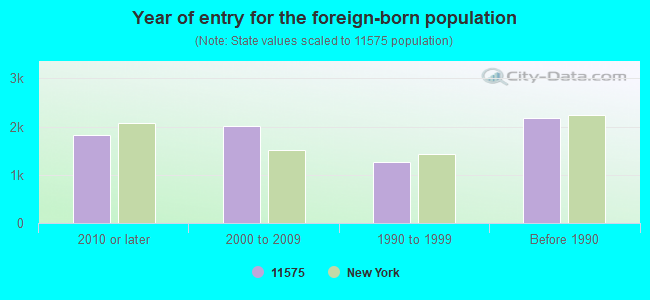 Year of entry for the foreign-born population