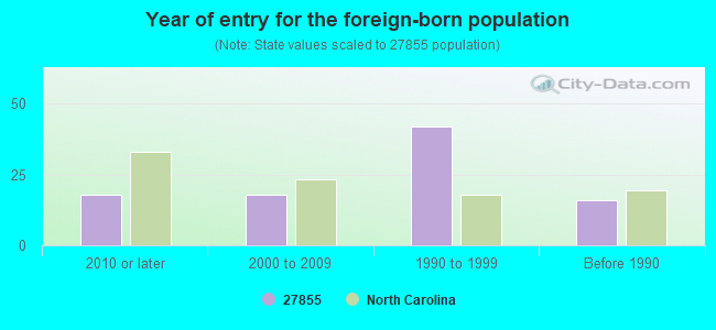 Year of entry for the foreign-born population