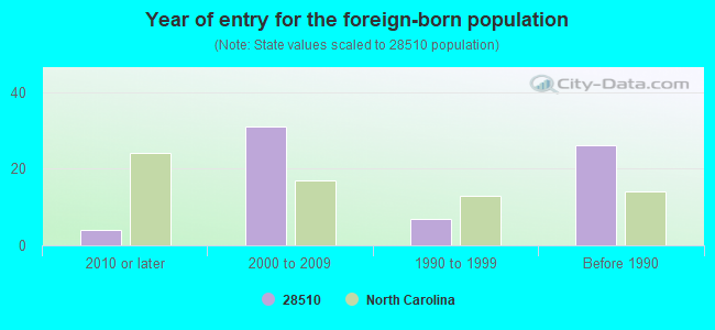 Year of entry for the foreign-born population