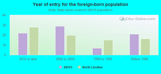 Year of entry for the foreign-born population