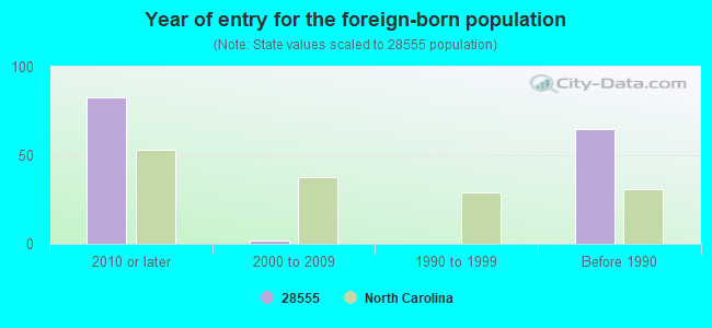 Year of entry for the foreign-born population