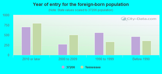 Year of entry for the foreign-born population