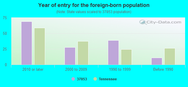 Year of entry for the foreign-born population