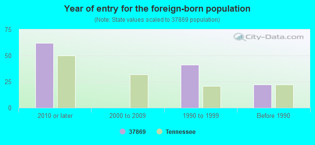 Year of entry for the foreign-born population