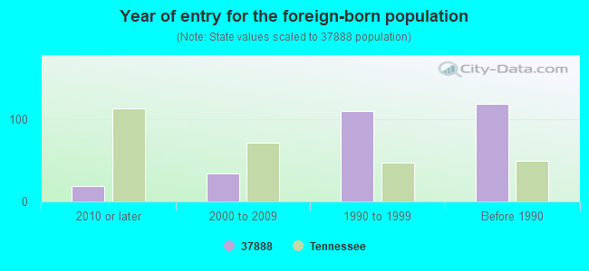 Year of entry for the foreign-born population