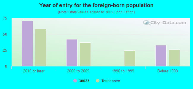 Year of entry for the foreign-born population