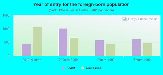 Year of entry for the foreign-born population