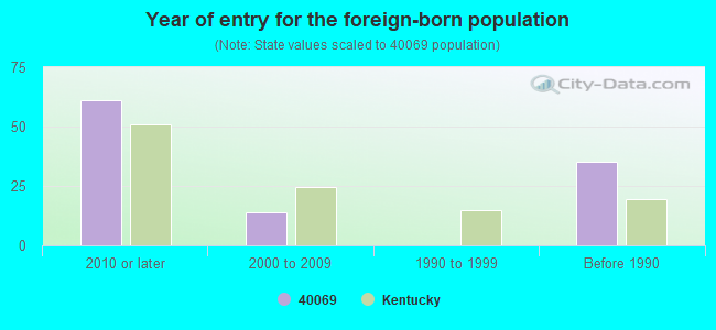 Year of entry for the foreign-born population