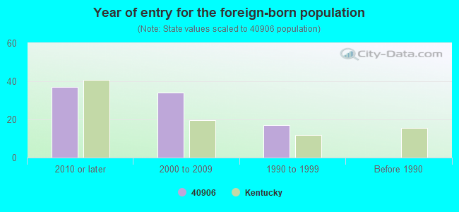 Year of entry for the foreign-born population