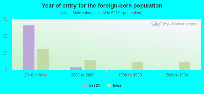 Year of entry for the foreign-born population