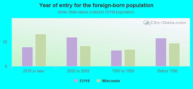 Year of entry for the foreign-born population