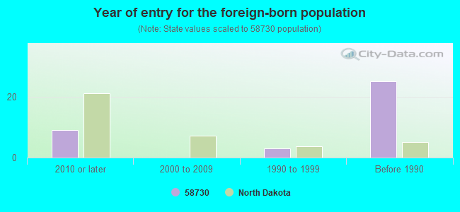 Year of entry for the foreign-born population