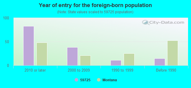 Year of entry for the foreign-born population