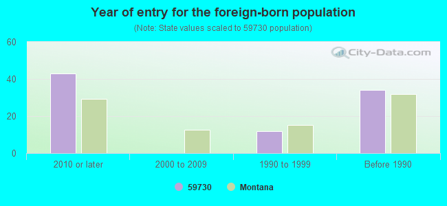 Year of entry for the foreign-born population