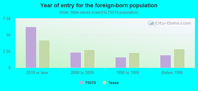 Year of entry for the foreign-born population