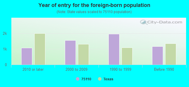 Year of entry for the foreign-born population