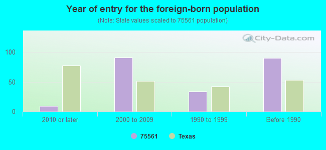 Year of entry for the foreign-born population