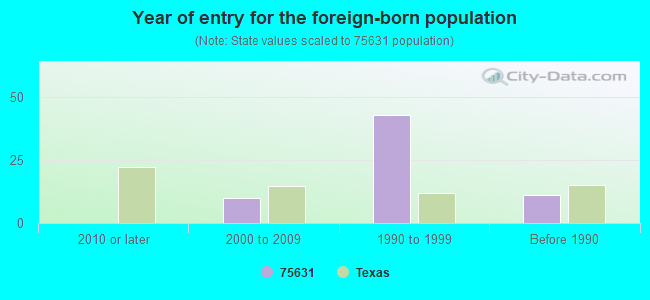 Year of entry for the foreign-born population