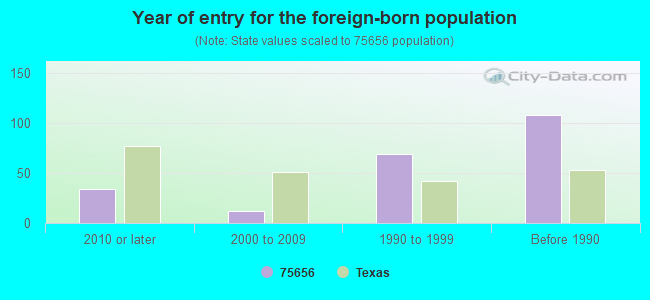 Year of entry for the foreign-born population