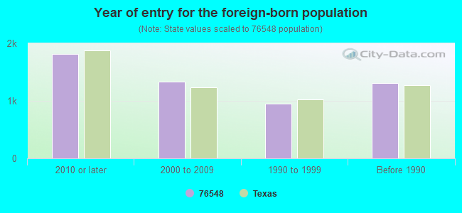 Year of entry for the foreign-born population