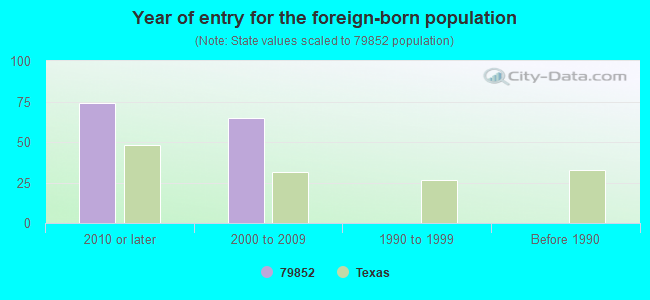 Year of entry for the foreign-born population