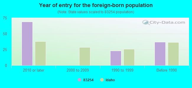 Year of entry for the foreign-born population