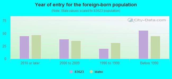 Year of entry for the foreign-born population