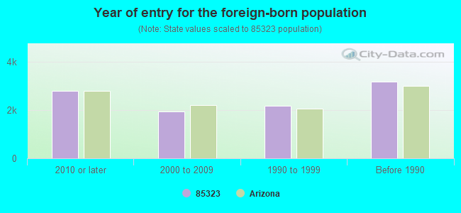 Year of entry for the foreign-born population