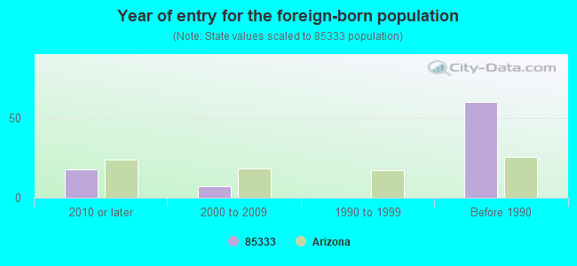 Year of entry for the foreign-born population