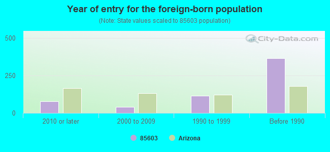 Year of entry for the foreign-born population