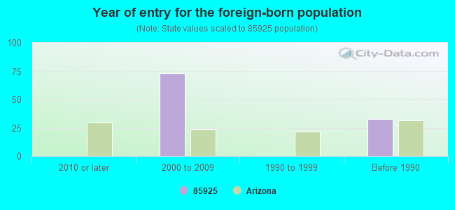 Year of entry for the foreign-born population