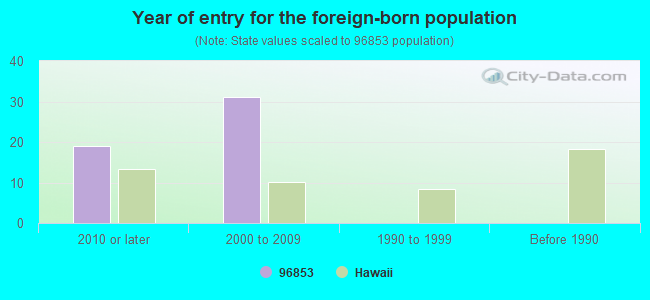 Year of entry for the foreign-born population