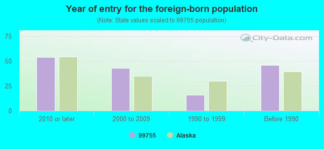 Year of entry for the foreign-born population