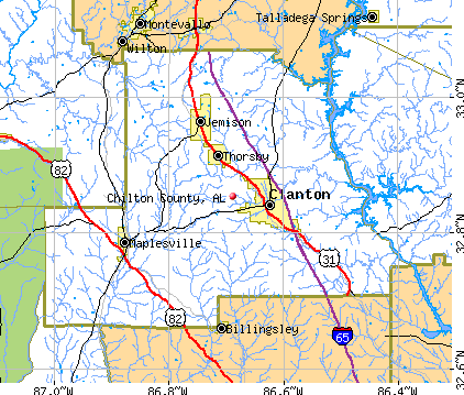 Chilton County, AL map