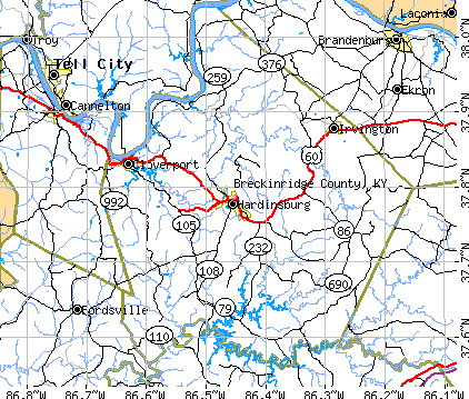 Breckinridge County, KY map