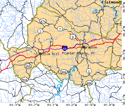 Carter County, KY map