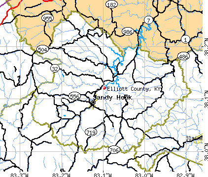Elliott County, KY map