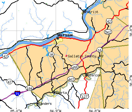 Gallatin County, KY map