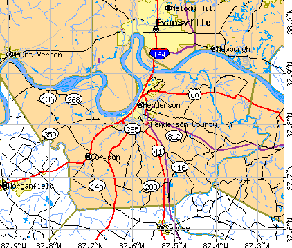 Henderson County, KY map