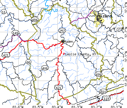 Leslie County, KY map