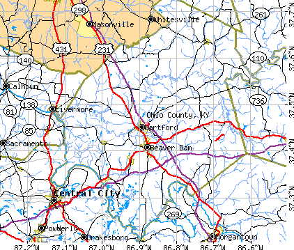 Ohio County, KY map