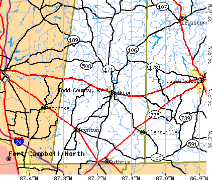 Todd County, KY map