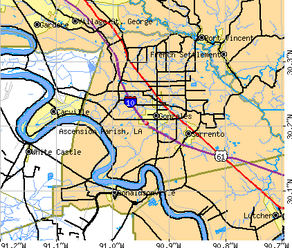 Ascension Parish, LA map