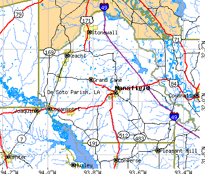 De Soto Parish, LA map